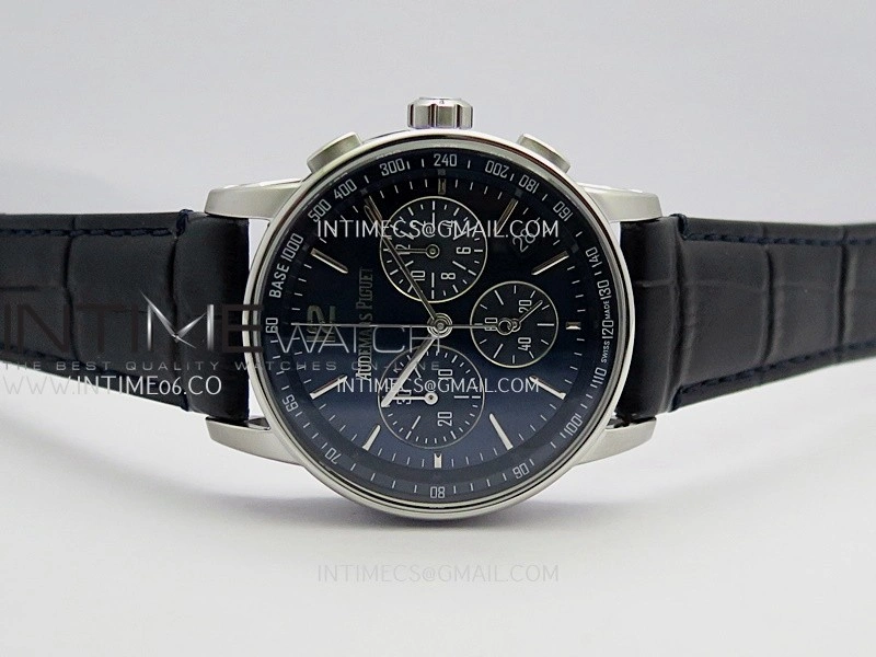 Code 11.59 Chrono 26393 SS APSF 1:1 Best Edition Blue Dial On Black Leather Strap Super Clone SA4401